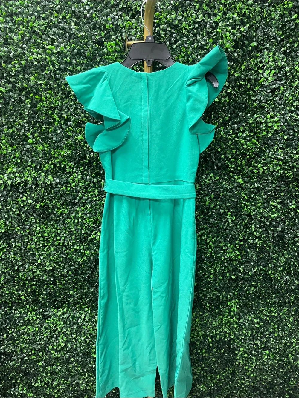 Big Girls Tie Front Tiered Ruffle Sleeve Jumpsuit -NWT -10